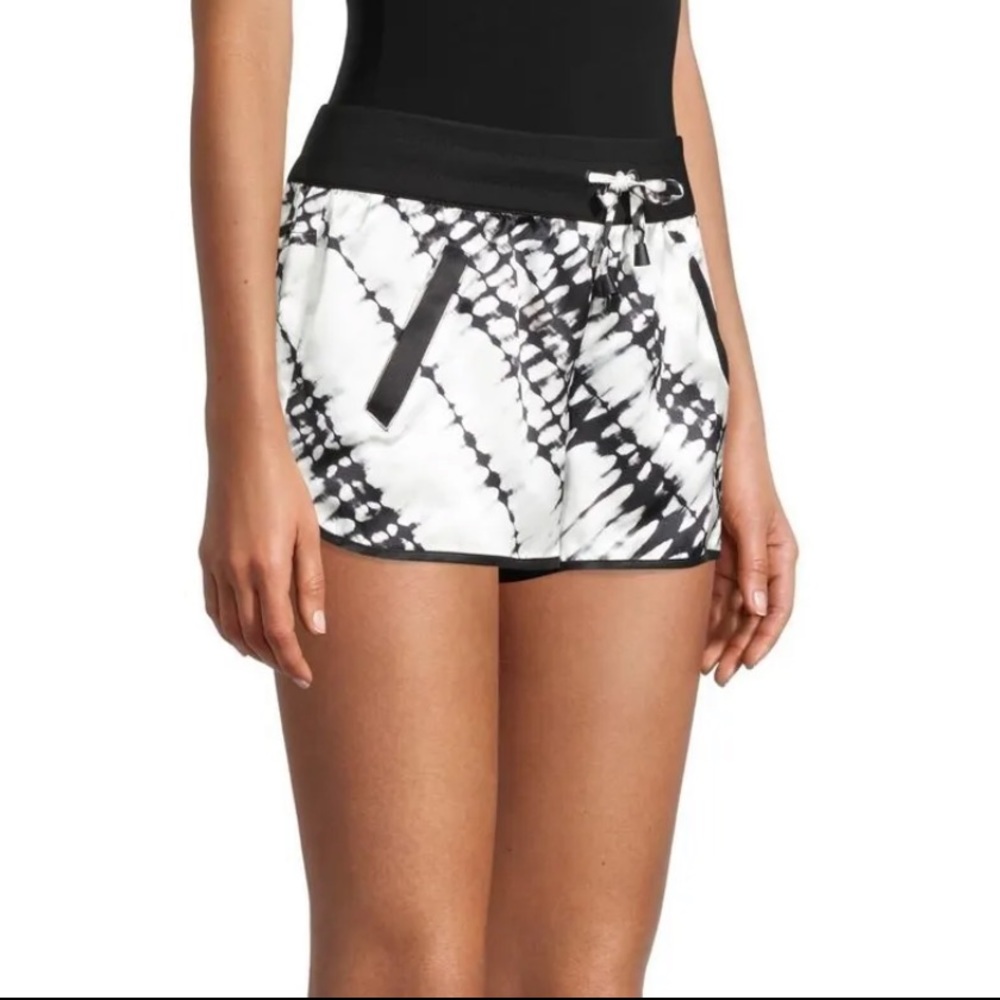 Blanc Noir Venice Silk Shorts Tie Dye Women White Black Small NWT
